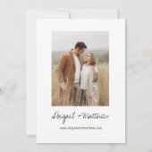 Modern White Black Simple Handwriting Boho Wedding Kaart (Achterkant)