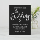 Modern White Black Simple Wedding Kaart (Staand voorkant)
