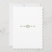 Modern White Blooming Floral Peonies Baptisme Kaart (Achterkant)