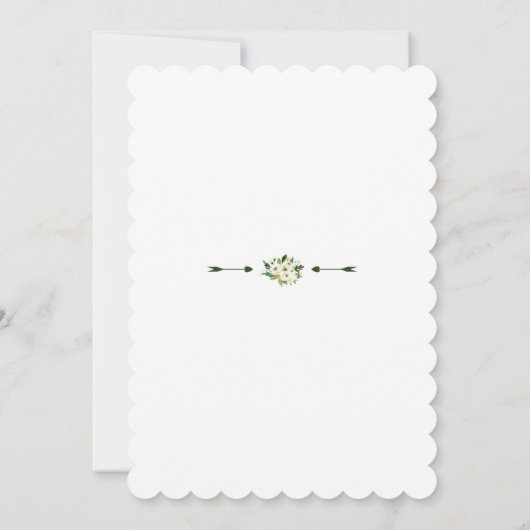 Modern White Blooming Floral Peonies Baptisme Kaart (Achterkant)