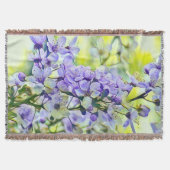 Modern White Blue Cherry Blossom Waterverf Deken (Voorkant)