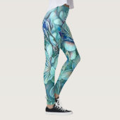 Modern White Blue Cherry Blossom Waterverf Leggings (Rechts)
