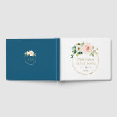 Modern White Blush Flowersl Gold Wedding Gastenboek (Volledig)