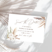 Modern White Bohemian Floral Wedding Save The Date