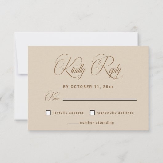 Modern White Boho Floral Arch Wedding RSVP Card (Achterkant)