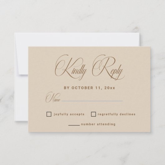 Modern White Boho Floral Arch Wedding RSVP Card (Achterkant)