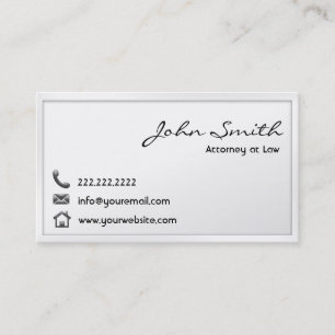 Modern White Border Attorney Visitekaartje