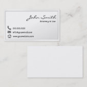 Modern White Border Attorney Visitekaartje (Voorkant / Achterkant)