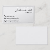 Modern White Border Jewelry Visitekaartje (Voorkant / Achterkant)