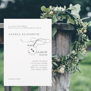 Modern White Bride Parents Wedding Invitation Kaart