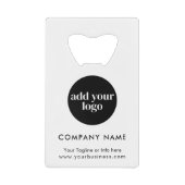 Modern White Business Custom Company Logo Creditkaart Flessenopener (Voorkant)