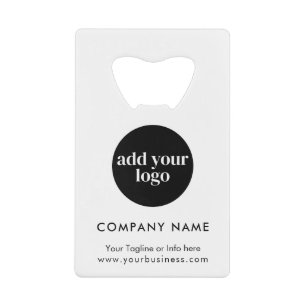 Modern White Business Custom Company Logo Creditkaart Flessenopener