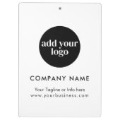 Modern White Business Custom Company Logo Klembord (Achterkant)