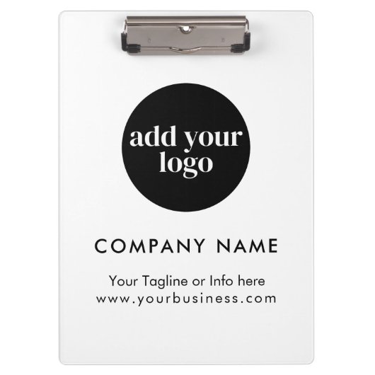 Modern White Business Custom Company Logo Klembord (Voorkant)