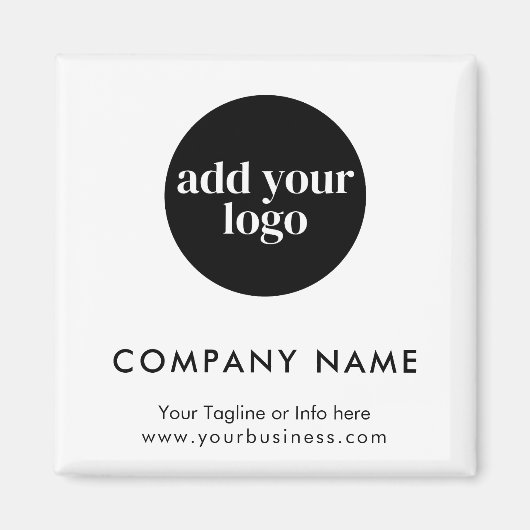 Modern White Business Custom Company Logo Magneet (Voorkant)