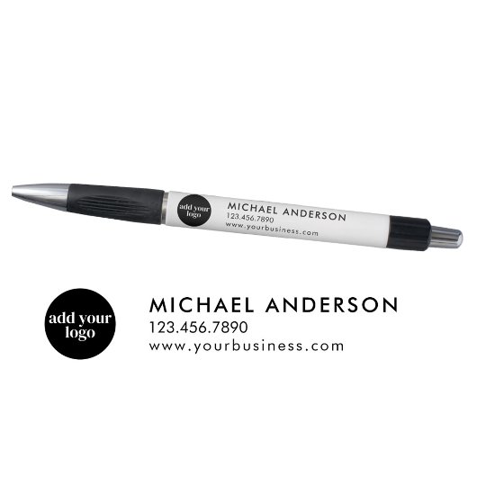 Modern White Business Custom Company Logo Pen