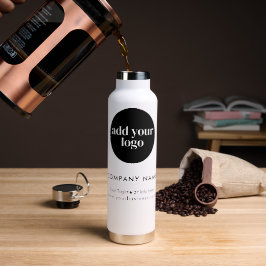 Modern White Business Custom Company Logo Waterfles