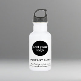 Modern White Business Custom Company Logo Waterfles