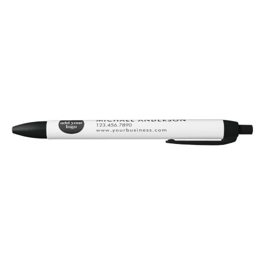 Modern White Business Custom Company Logo Zwarte Inkt Pen (Bodem)