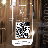 Modern White Business Logo Scan prijslijst QR-code Raamsticker