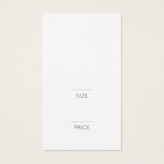 Modern White Clothing Price label met logo Visitekaartje (Achterkant)