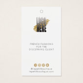 Modern White Clothing Price label met logo Visitekaartje (Voorkant)