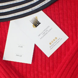 Modern White Clothing Price label met logo Visitekaartje