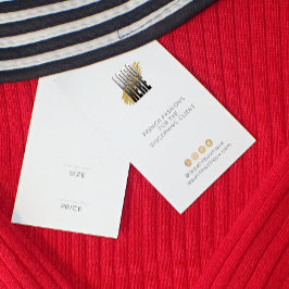 Modern White Clothing Price label met logo Visitekaartje