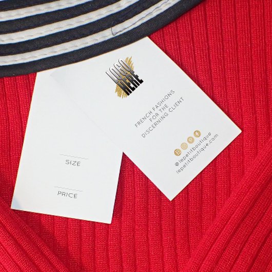 Modern White Clothing Price label met logo Visitekaartje