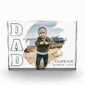 Modern White Cool Brushstroke  I Love You Dad Fotoblokken (Voorkant)