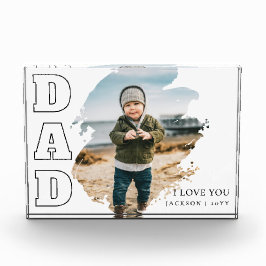 Modern White Cool Brushstroke  I Love You Dad Fotoblokken