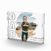 Modern White Cool Brushstroke  I Love You Dad Fotoblokken (Rechts)