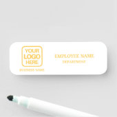 Modern White Custom Business Name Tag (In situ)