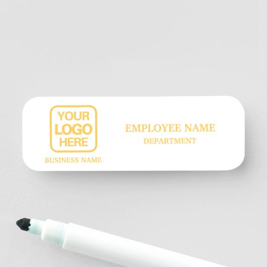 Modern White Custom Business Name Tag (In situ)