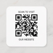 Modern White Custom Logo and QR Code Square Busine Vierkante Visitekaartje (Achterkant)