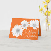 Modern White Daisies Botanical Colorful Birthday Kaart (Gele Bloem)