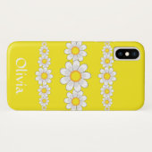 Modern White Daisy Flowers Yellow Case-Mate iPhone Case (Achterkant (horizontaal))