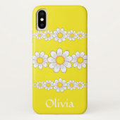 Modern White Daisy Flowers Yellow Case-Mate iPhone Case (Achterkant)