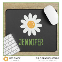 Modern White Daisy Monogrammed