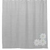 Modern White Daisy Motif Gray Shower Curtain Douchegordijn (Voorkant)