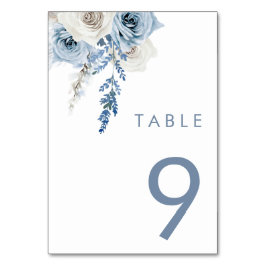 Modern White & Dusty Blue Wedding Kaart