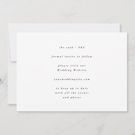 Modern White Elegant Boho Sage Eucalyptus Foto Save The Date (Achterkant)