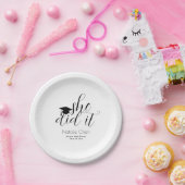 Modern White Elegant Ze deed het Afstuderen Papieren Bordje (Feest)