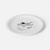 Modern White Elegant Ze deed het Afstuderen Papieren Bordje (Gekanteld)