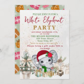 Modern White Elephant Gift Exchange Party Kaart (Voorkant / Achterkant)