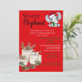 Modern White Elephant Kids Christmas party  Kaart (Staand voorkant)