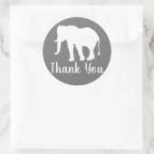 Modern White Elephant Silhouette Bedankt Ronde Sticker (Tas)