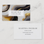 Modern White en Black en Golden Abstract Visitekaartje (Voorkant / Achterkant)