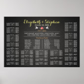 Modern White en Black Linen Wedding Seating Chart Poster (Voorkant)