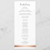 Modern White en Copper Wedding Programme Programmakaart (Achterkant)